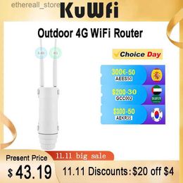 Routers KuWFi Outdoor 4G WiFi Router 300 Mbps 4G Sim-kaart Draadloze WIFI Repaeter Extender Waterdichte Wifi Hotspot Router AP voor IP Camera Q231114