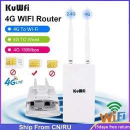 Routeurs KuWFi étanche extérieur 4G WiFi routeur 150 Mbps CAT4 LTE 3G 4G carte SIM Modem pour caméra IP hors couverture 230706