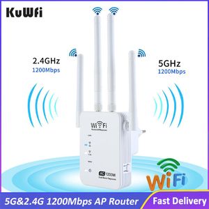 Routeurs kuwfi repeater wifi 5g 1200Mbps AP router 802.11ac amplificateur wifi / extender