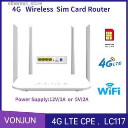 Routers LC117 4G Router 300Mbps CAT4 32 Gebruikers RJ45 WAN LAN Draadloze Modem LTE Sim-kaart Router Q231114
