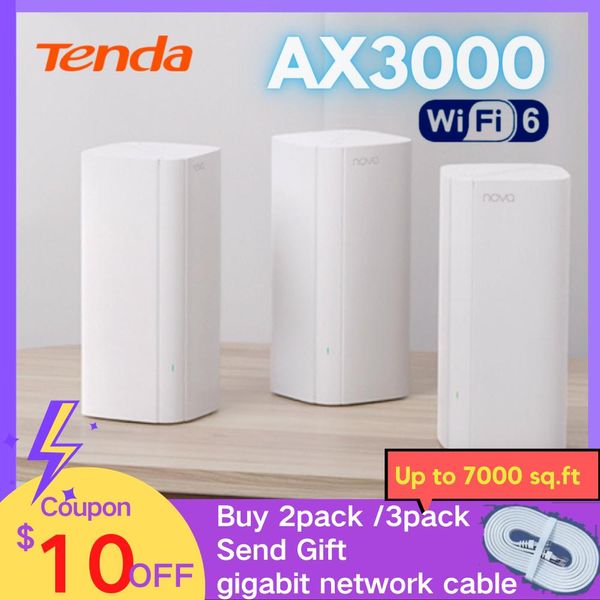 Routeurs mess router wifi 6 ax3000 Tenda MX12 WiFi6 Mesh System Router Tenda Double bande 2,4g 5GHz Gigabit Mesh WiFi Range Extender