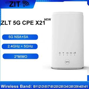 Routeurs Nouveau produit 5G CPE ZLT X21 routeur WIFI routeur sans fil avec carte SIM 5g double fréquence NSA + SA modem 5g wifi Q231114
