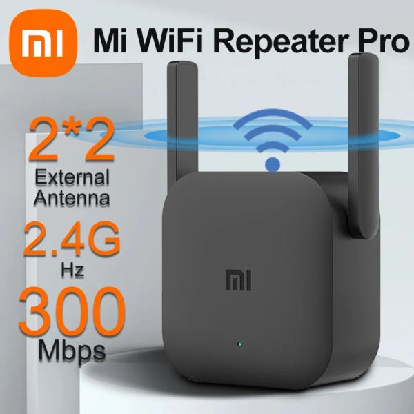 Routers New Xiaomi WiFi Pro Repeator 2.4G 300m Amplificador de mi Amplificador Expandor 2x2 Antena externa PowerWifi Enrutador de cobertura mejorada