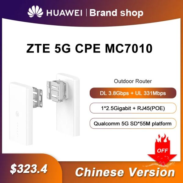 Routers New ZTE MC7010 5G / 4G CPE Router sans fil mobile Portable WiFi Wireless Network Carte de voiture illimitée ZTE 5G OUTDOOR CPE