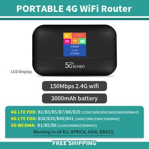 Routers Optfocus LCD Display 4G 3G voor EU Asia Brazilië Wi Fi Spot draagbaar met batterij wifi hotpot 4G Sim Card Mini Router