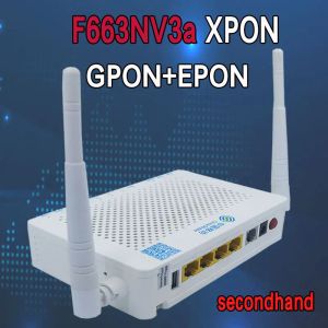 Routeurs originaux f663nv3a gpon epon xpon 1ge + 3fe + 1 pots + wifi onu ont firmware anglais AC 2 antenas router ONT modem