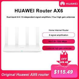 Routeurs originaux Huawei AX6 WiFi6 Router 7200Mbps 4K QAM ROUTER 2,4G 5G TRANSMISSION EFFICATIVE 8 Amplificateur de signal Huawei Smart Life App