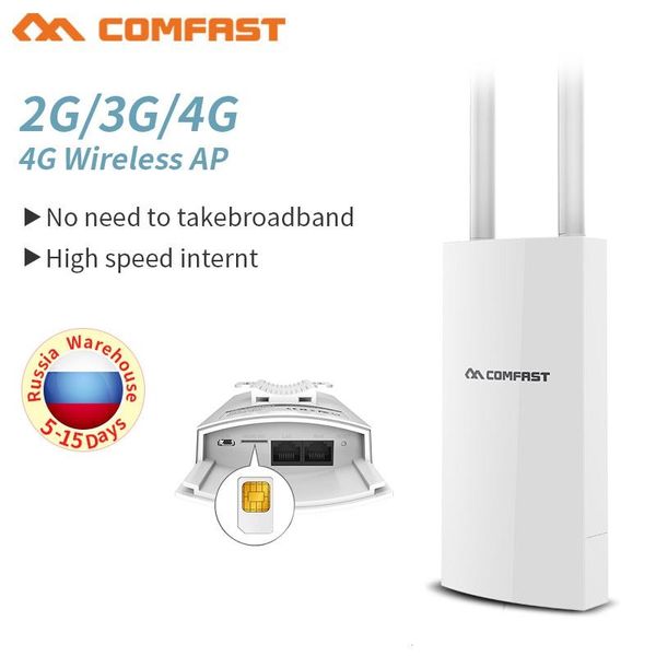 Routeurs Router WiFi en plein air 4G LTE Wireless AP Modem SIM Card Point d'accès à l'emplacement 2.4G Router LTE AP 4G