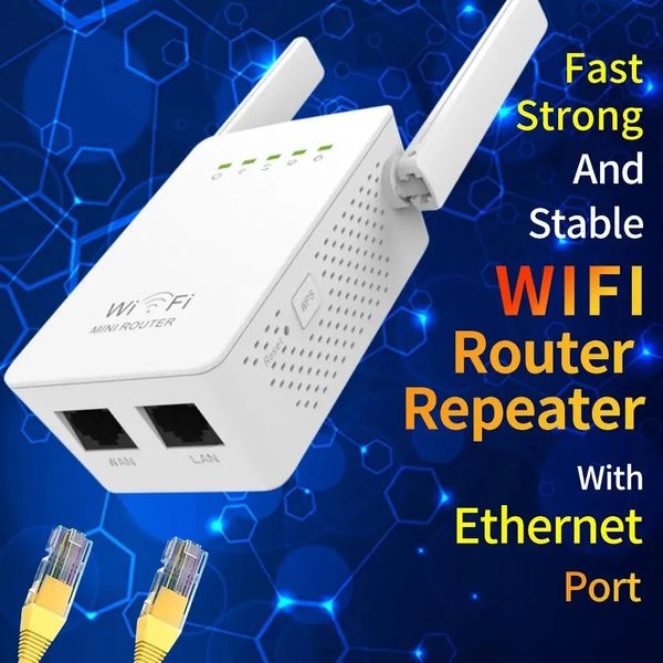 Routeurs PIX LINK WiFi Extender Répéteur 300Mbps Amplificateur de signal sans fil avec 2 ports Ethernet 2 4GHz IEEE 802 11B G N WR02ES 231019