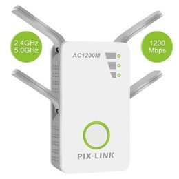 Routers Pixlink 1200Mbps 2.4GHz 5GHz Dual Band AP Wireless Wifi Repeater Range AC Extender Repeater Router WPS met 4 externe antennes