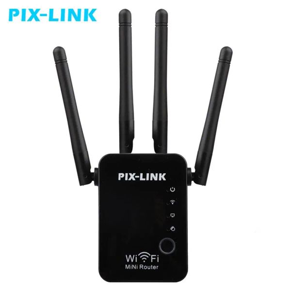 Routers Pixlink WiFi Repeater 300 Mbps Amplificateur Rourter / Booster / AP Range Expanseur Router Power Extender Roteador 2 / 4antenna