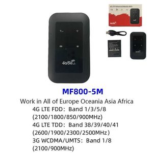 Routers Portable MF800 Zwart MiFi -auto Portable WiFi kan worden ingevoegd Sim Card 2100mAh Batterijmodel Router Q240513