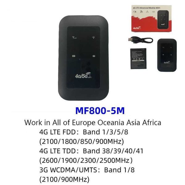 Routeurs portables MF800 Black Mobile MiFi Car WiFi Portable peut être inséré Card SIM 2100mAh Router du modèle de batterie Q240513