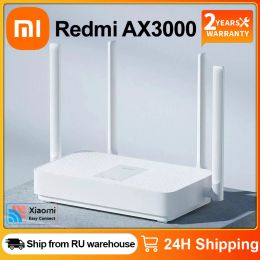 Routers Redmi Router AX3000 Xiaomi Dualband Wireless Signal Amplifier Hoge versterking Antenne WiFi 6 Mesh WiFi Gigabit 2.4G/5,0 GHz Mi