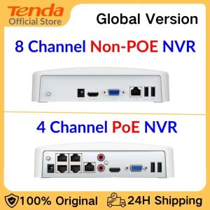 Routers Tenda 8 canal 4 canal Poe 4k UHD Réseau vidéo Recorder NVR 250m LongDistance H.265 Compression vidéo 10 To Capacité Application