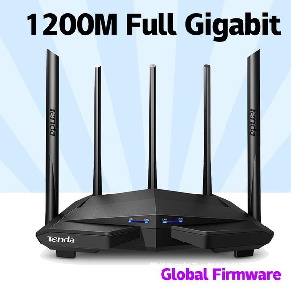 Routers Tenda AC11 Gigabit Wiless WiFi Router Dualband AC1200 Repeater Global Firmware IPTV WiFi Range Extender