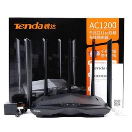 Routers Tenda AC11 Router Chinese versie AC1200 Dual Band 2.4 5GHz Gigabit Dual Band Wireless WiFi Repeater 5*6DBI High Gain Antennas