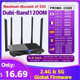 Routers Tenda AC1200 Dual-Band 2.4G 5G Draadloze Router Wifi Repeater Bredere dekking AC7 Extender Access Point Sinyal Glendirici Q231114