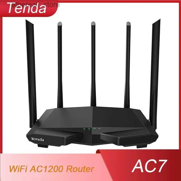 Enrutadores Tenda AC7 Dual Band Wireless AC1200 Router Wifi Repetidor de rango con 5 * 6dBi Antenas de alta ganancia Cobertura más amplia Extensor de Wi-Fi Q231114