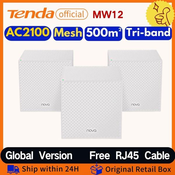 Routers Wenda Mesh Wifi Router AC2100 Dualbandas 2.4 5GHz Router Gigabit Wireless MW12 2100Mbps Versión global Mesh WiFi Ranger Extender