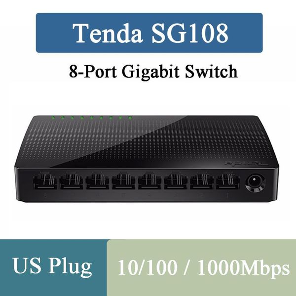 Routers Tenda SG108 Network 8 Port Gigabit Desktop commutateur 10/100/1000Mbps Fast Ethernet Swither LAN HUB Full / Half Duplex Exchange