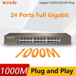 Routeurs Tenda teg1024d gigabit complet 24port RJ45 Commutateur réseau 1000m Splitter de commutation de sécurité de surveillance