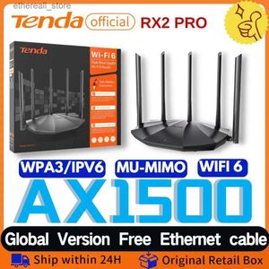 Enrutadores Tenda WiFi 6 Enrutador AX1500 Gigabit Enrutador inalámbrico Banda dual 2.4G 5Ghz Wifi Reapter Gigabit Wi-Fi 6 Enrutador 5 * 6dBi antenas Q231114