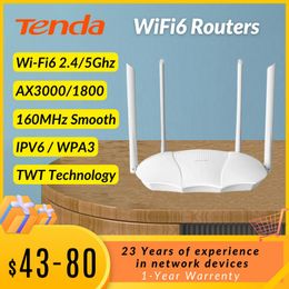 Routeurs Tenda wifi 6 routeur ax3000 double bande 2,4g routeur wifi6 roteador 5GHz Gigabit Ethernet rj45 pk xiaomi routeur extender