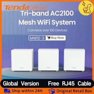 Routers Tenda WiFi Mesh Router AC2100 2,4 GHz Répéteur sans fil Triband 5 GHz