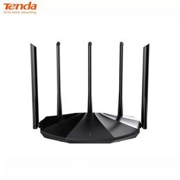 Routers Tenda Wifi6 Ax Pro Dualband 1501Mbps 2.4GHz 5GHz Gigabit WiFi 6 Router High Performance FEM 5 External 6dbi antenas