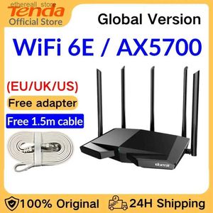 Enrutadores Tenda WiFi6 Router AX5700 RX27 Tri-Band Gigabit Wi-Fi 6E Mesh Router Wireless Roteador 160MHz BandwidthOFDMA MU-MIMO 1024QAM Q231114