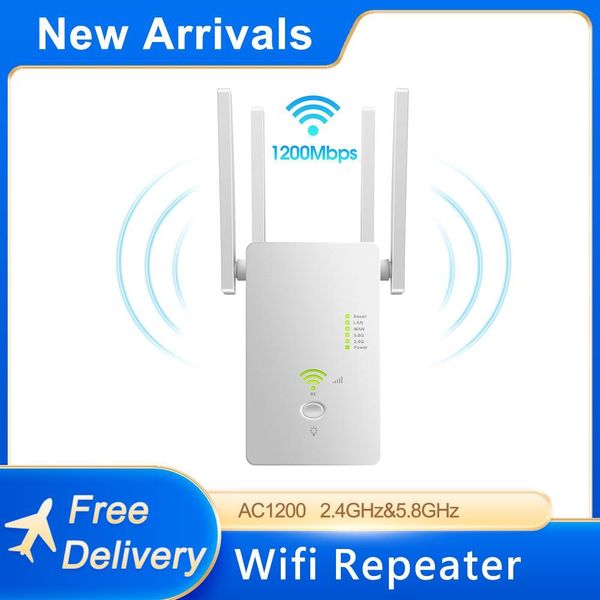 Routers Terow WiFi Repeater AC1200 1200 Mbps Mini Gigabit WiFi Router Double bande 2,4 GHz 5.8 GHz Extender Wireless AP / Repeater / Router