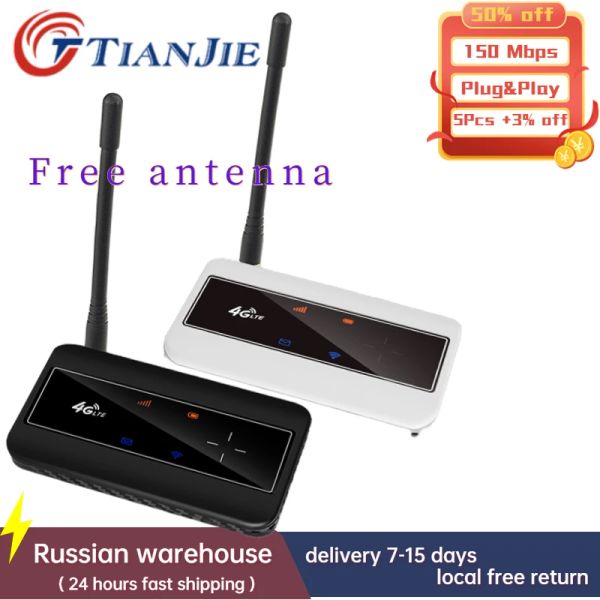 Routers Tianjie 150Mbps Wireless Wi Fi Router con red de tarjetas SIM 3G Modems 4G Antena Amplificador móvil Wifi Pocket Mifi Hotspot