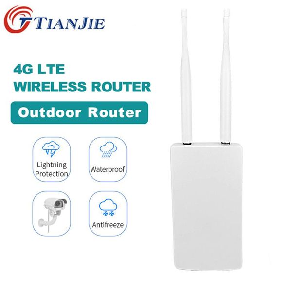 Routeurs Tianjie 4G AP / CPE WiFi Router Wireless Transmit Modem Mini Broadband Outdoor Gateway avec antenne de suppression externe WAN / LAN