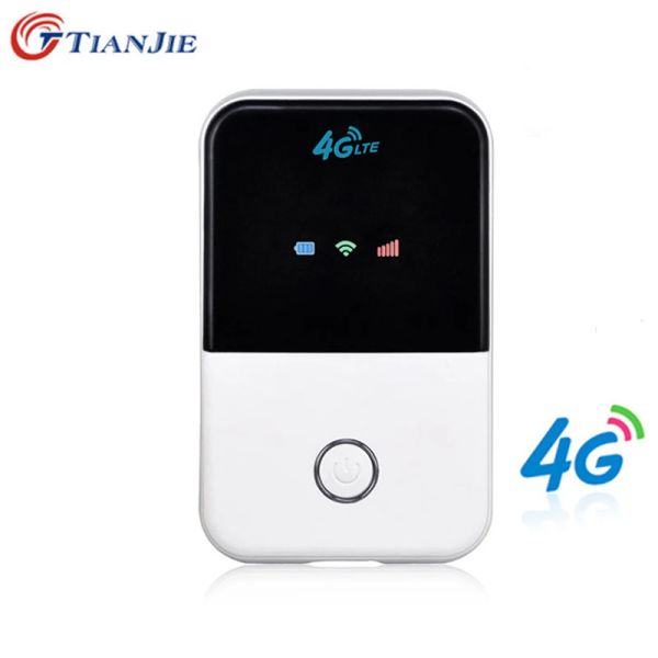 Routers Tianjie 4G Router WiFi Mini Mini 3G LTE RECHARGable Battery Wireless Pocket Pocket Mobile Hotspot Car WiFi avec fente de carte SIM