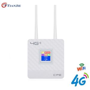 Routers Tianjie 4G WiFi Router Unlock LTE Sim Card Wireless Modem Externe antennes WAN/LAN RJ45 PORT Mobile Hotspot met Smart Display