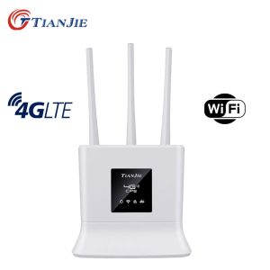 Routeurs Tianjie Networking High Spee Spee 3G 4G CPE WiFi Router LTE FDD TDD Antenne externe Hotspot RJ45 WAN LAN SIM CARD MODEM Modem
