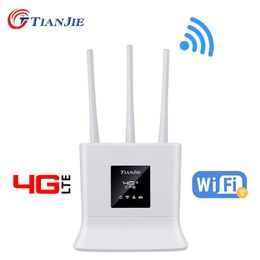 Routers Tianjie Wifi Router 3G 4G CPE Modem 4G Wifi Tarjeta SIM Antena externa RJ45 Adaptador de red inalámbrica de alta velocidad WAN LAN