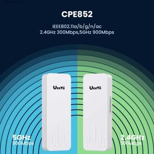 Routeurs Ueevii 2.4G 5.8G pont sans fil 5KM Wifi routeur Extender gamme extérieure 300/900Mbps 2 pièces 15 9dBi WiFi pont répéteur CPE852 Q231114