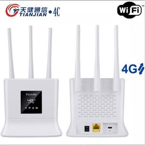 Routers Router 4G déverrouillé 2.4g LTE Wiless WiFi Antennes High Gain Modem 300 Mbps Mobile Hotspot CPE Dongle + SIM Card Slot RJ45 WAN / LAN