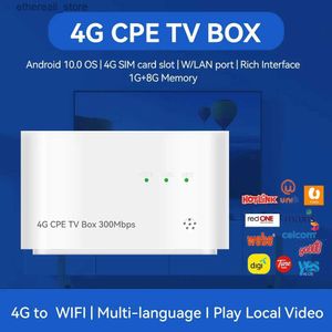 Routers Ontgrendeld 4G Sim-kaartsleuf Draadloze WiFi-router Android TV Box HDMI 2.0b 1GB + 8GB Geheugen WAN/LAN-poort 4G LTE WiFi CPE Router Modem Q231114