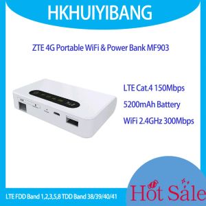 Routeurs déverrouillés ZTE 4G LTE Cat4 portable wifi MF903 Banque d'alimentation 5200mAh Haute vitesse 150 Mo