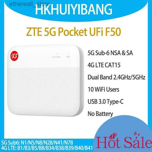 Routeurs Débloqué ZTE 5G Pocket UFi F50 Mini routeur WiFi double bande 1.6Gbps USB 3.0 type-c 4G LTE Cat15 SA/NSA 5G Hotspot Portable Mobile Q231114