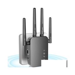 Routers Upgrade Draadloze Wifi Extender Lange Bereik Signaalversterker Voor Thuis Ers Tot 4000Sq Ft En 38 Apparaat W Ethernet-poort 230403 Dro Dhqbd