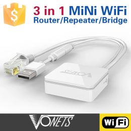 Routers Vonets 2.4g 300Mbps Router WiFi Router WiFi Range Extender Bridge Wireless Bridge Portable WiFi Hotspot pour voyage AR11N300