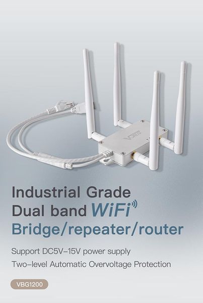 Routers Vonets Dual Band 2.4G+5G Puente Wifi Repetidor inalámbrico Ethernet Adaptador WiFi para DVR Industrial PLC IP Impresora VBG1200