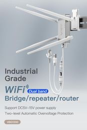 Routers Vonets Industrial Dual Band 2,4 GHz + 5 GHz WiFi Router Wireless Bridge Ethernet / Repeater WiFi Adaptateur pour les appareils réseau VBG1200