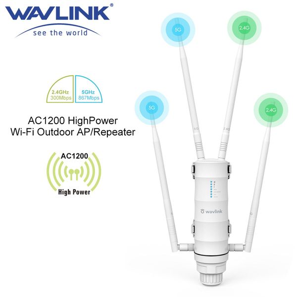 Routers Wavlink AC1200 WiFi High Power WiFi AP / répéteur / routeur avec POE et Amplificateur d'extension WiFi Gend à gain élevé 2,4 g