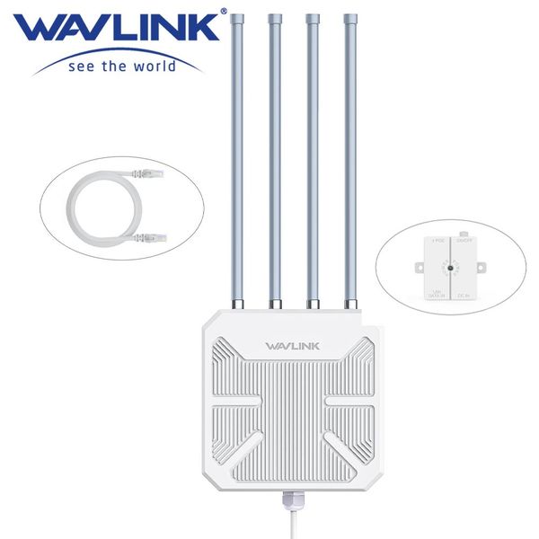 Routeurs wavlink aérien hd6 wifi 6 ax1800 dualband 2,4 GHHz 5 GHz Router extérieur sans fil AP avec Poe et IP67 imperméable