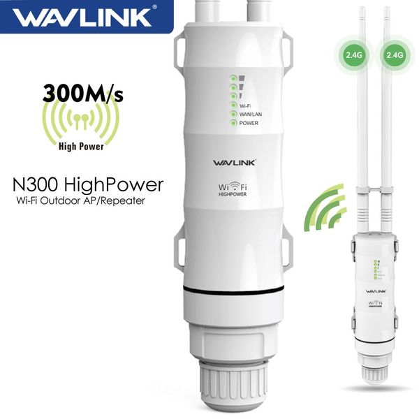 Routeurs wavlink wavink high power 300Mbps wiless wifi repeater extérieur 2,4g wifi routeur wifi / extension à longue portée poe antennes à gain élevé